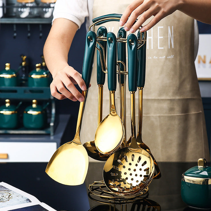 7-Piece Silicone & Steel Kitchen Utensil Set